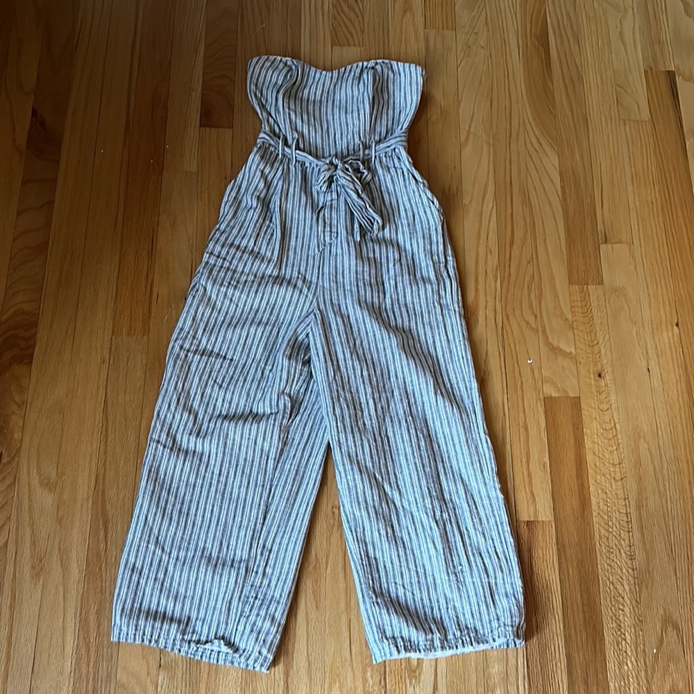 Strapless Waist Tie Jumpsuit